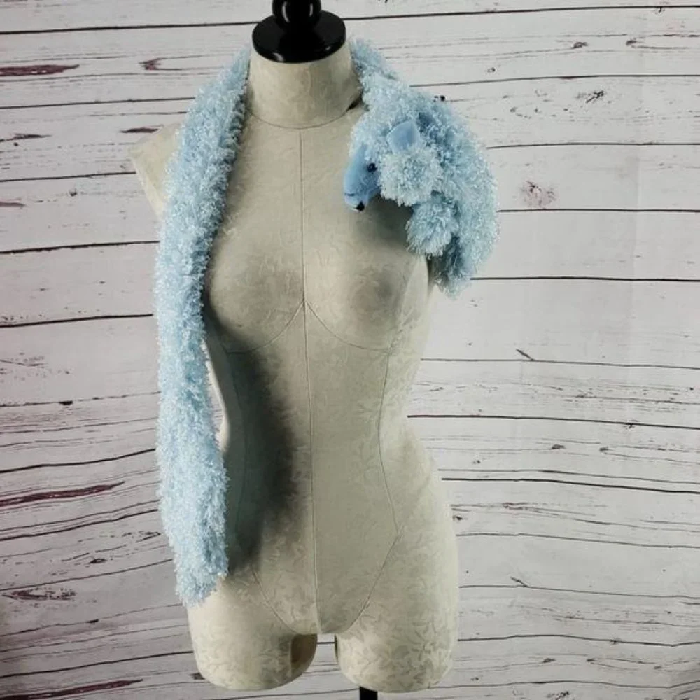 Cosplay Novelty Light Blue Poodle‎ Dog Fashion Wrap Scarf